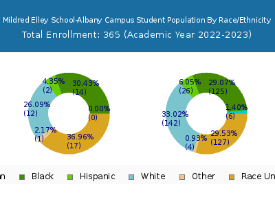 Mildred Elley School-Albany Campus 2023 Student Population by Gender and Race chart