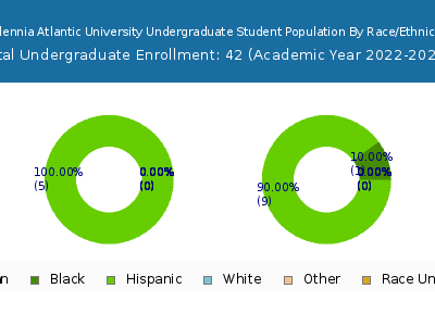 Millennia Atlantic University 2023 Undergraduate Enrollment by Gender and Race chart