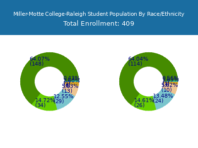 Miller-Motte College-Raleigh 2025 Student Population by Gender and Race chart