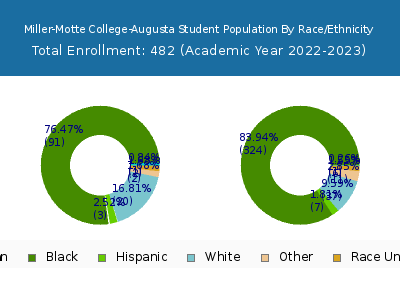 Miller-Motte College-Augusta 2023 Student Population by Gender and Race chart