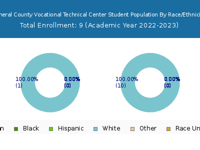 Mineral County Vocational Technical Center 2023 Student Population by Gender and Race chart