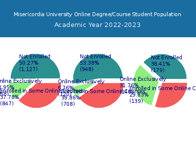 Misericordia University 2023 Online Student Population chart