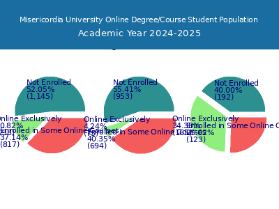 Misericordia University 2025 Online Student Population chart