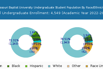 Missouri Baptist University 2023 Undergraduate Enrollment by Gender and Race chart