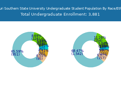 Missouri Southern State University 2025 Undergraduate Enrollment by Gender and Race chart