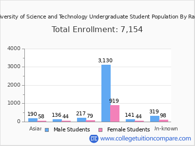 Missouri University of Science and Technology 2025 Undergraduate Enrollment by Gender and Race chart
