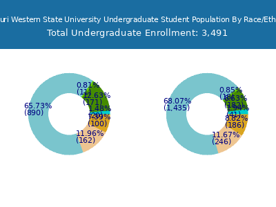 Missouri Western State University 2025 Undergraduate Enrollment by Gender and Race chart