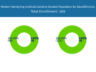 Modern Hairstyling Institute-Carolina 2025 Student Population by Gender and Race chart
