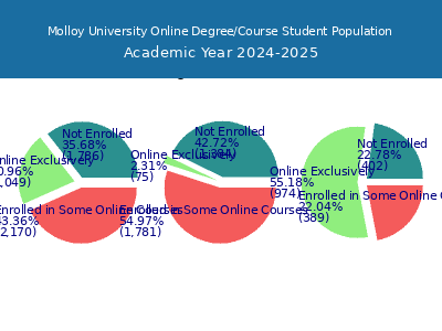 Molloy University 2025 Online Student Population chart