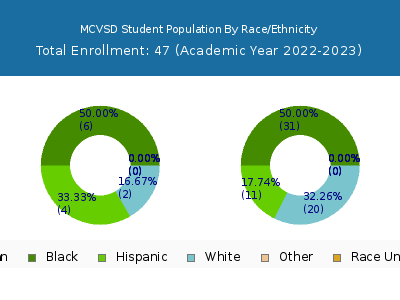 MCVSD 2023 Student Population by Gender and Race chart