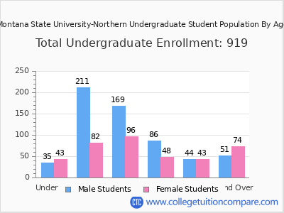 Montana State University-Northern 2024 Undergraduate Enrollment by Age chart