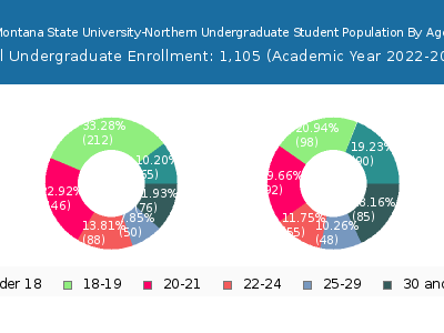 Montana State University-Northern 2023 Undergraduate Enrollment Age Diversity Pie chart