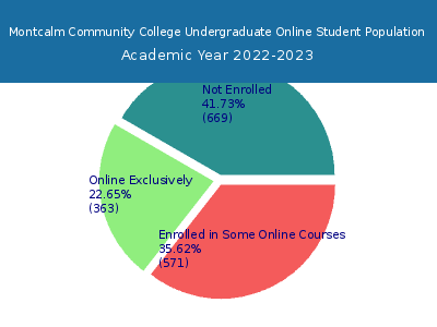 Montcalm Community College 2023 Online Student Population chart