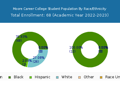 Moore Career College 2023 Student Population by Gender and Race chart