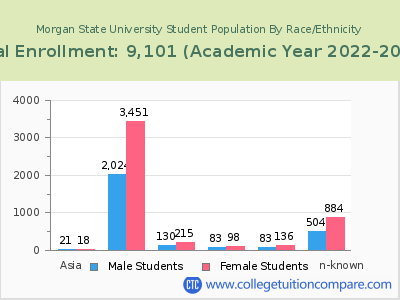 Morgan State University 2023 Student Population by Gender and Race chart
