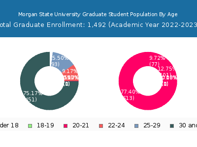 Morgan State University 2023 Graduate Enrollment Age Diversity Pie chart