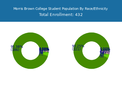 Morris Brown College 2025 Student Population by Gender and Race chart