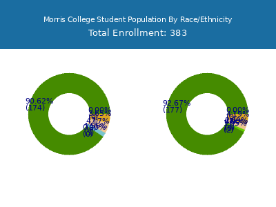 Morris College 2025 Student Population by Gender and Race chart