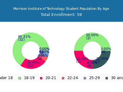Morrison Institute of Technology 2024 Student Population Age Diversity Pie chart