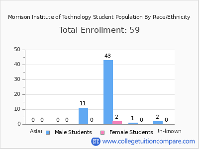 Morrison Institute of Technology 2025 Student Population by Gender and Race chart