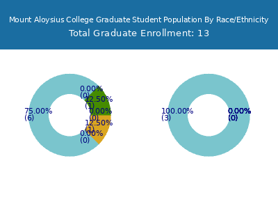 Mount Aloysius College 2025 Graduate Enrollment by Gender and Race chart