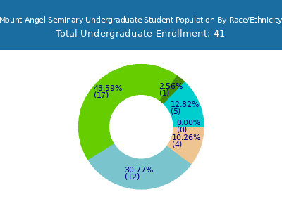 Mount Angel Seminary 2025 Undergraduate Enrollment by Gender and Race chart