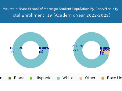 Mountain State School of Massage 2023 Student Population by Gender and Race chart