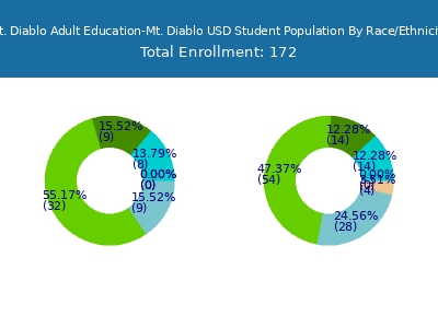 Mt. Diablo Adult Education-Mt. Diablo USD 2025 Student Population by Gender and Race chart