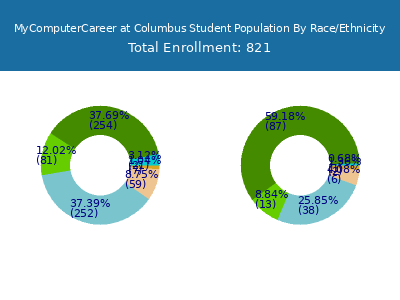 MyComputerCareer at Columbus 2025 Student Population by Gender and Race chart