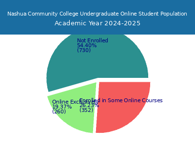 Nashua Community College 2025 Online Student Population chart