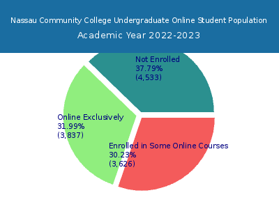 Nassau Community College 2023 Online Student Population chart