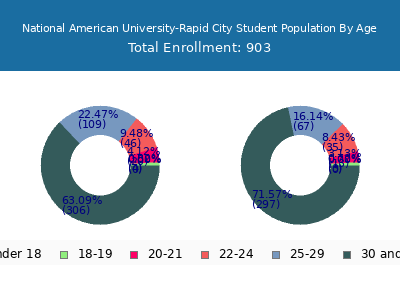 National American University-Rapid City 2025 Student Population Age Diversity Pie chart