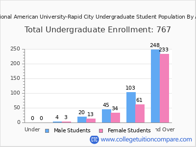 National American University-Rapid City 2025 Undergraduate Enrollment by Age chart