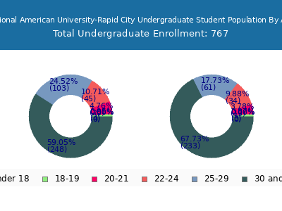 National American University-Rapid City 2025 Undergraduate Enrollment Age Diversity Pie chart