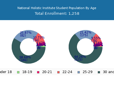 National Holistic Institute 2024 Student Population Age Diversity Pie chart