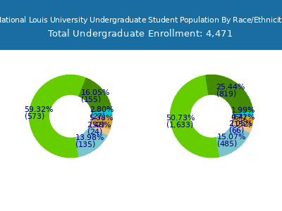 National Louis University 2025 Undergraduate Enrollment by Gender and Race chart