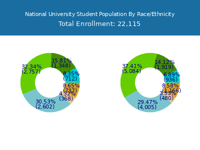National University 2025 Student Population by Gender and Race chart