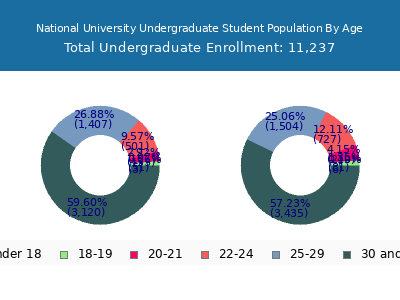 National University 2025 Undergraduate Enrollment Age Diversity Pie chart