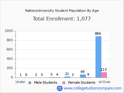 NationsUniversity 2024 Student Population by Age chart