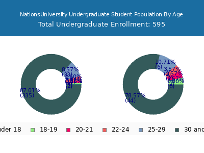NationsUniversity 2024 Undergraduate Enrollment Age Diversity Pie chart