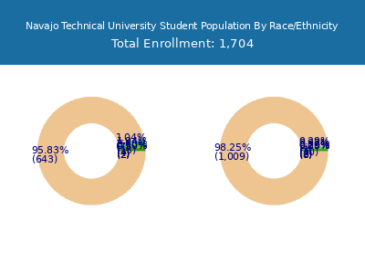 Navajo Technical University 2025 Student Population by Gender and Race chart