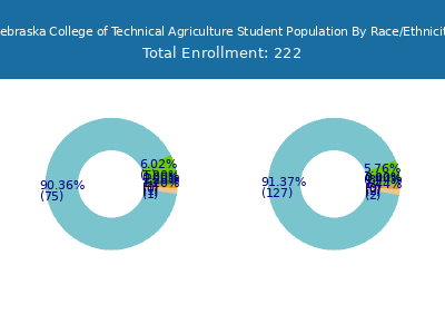 Nebraska College of Technical Agriculture 2025 Student Population by Gender and Race chart