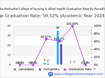 Nebraska Methodist College of Nursing & Allied Health graduation rate by race