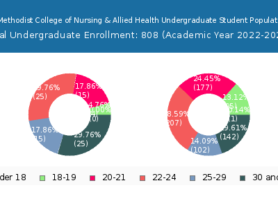 Nebraska Methodist College of Nursing & Allied Health 2023 Undergraduate Enrollment Age Diversity Pie chart