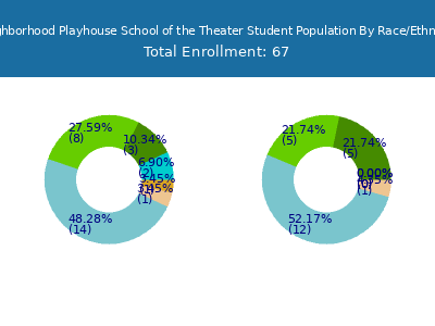 Neighborhood Playhouse School of the Theater 2025 Student Population by Gender and Race chart
