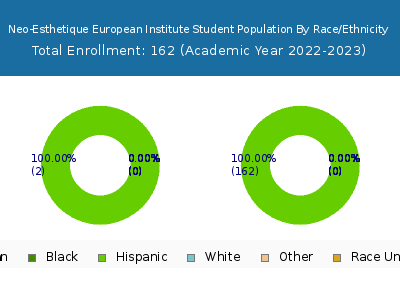 Neo-Esthetique European Institute 2023 Student Population by Gender and Race chart