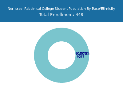 Ner Israel Rabbinical College 2025 Student Population by Gender and Race chart