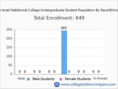 Ner Israel Rabbinical College 2025 Undergraduate Enrollment by Gender and Race chart