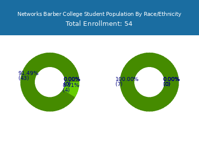 Networks Barber College 2025 Student Population by Gender and Race chart
