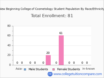 New Beginning College of Cosmetology 2025 Student Population by Gender and Race chart